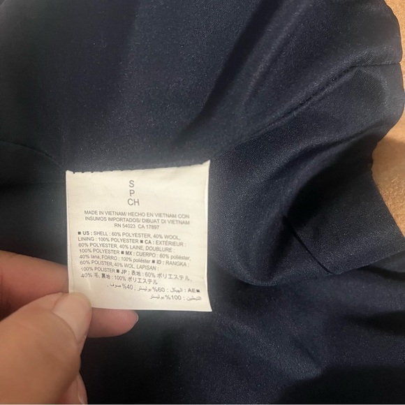 Old Navy Women’s Tan Small Peacoat Jacket Pockets 3 Buttons Trendy Wool Blend - Picture 7 of 8